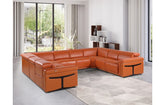 1126 DivanItalia Orange 8-Piece Sectional with 4 Power Recliners and Power Headrests (No Consoles)Model:  1126-CAMEL-8PC-4PWR-U-NC-SECTIONAL-GROUP